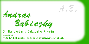 andras babiczky business card