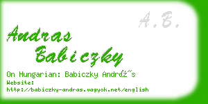 andras babiczky business card